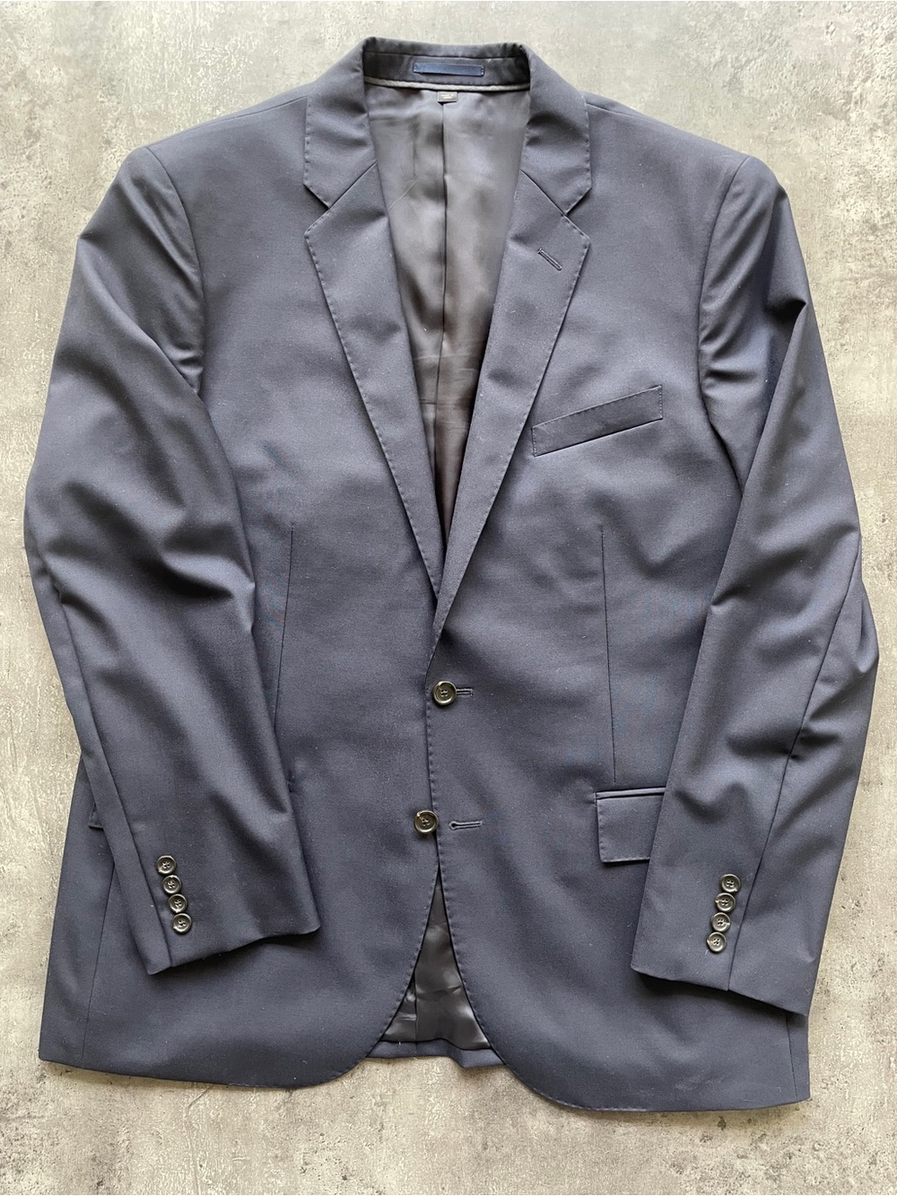 JCrew ludlow suit 44R. super 120s Italian wool, Navy, Slim Fit. Pants 36x32.